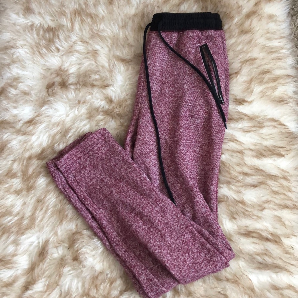 Maroon/white joggers